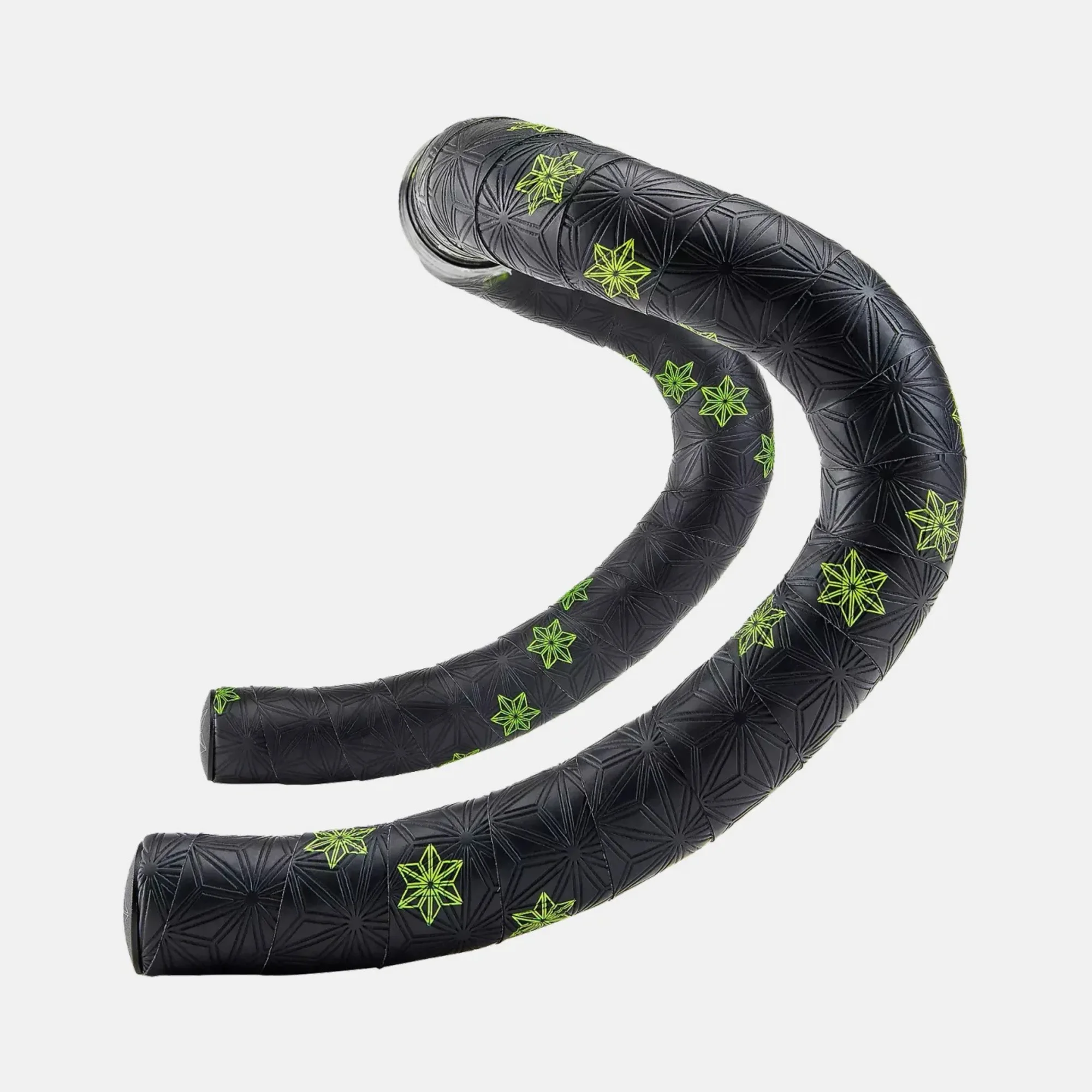 Обмотка на руль ВSUPER STICKY KUSH TAPE GALAXY NEON YEL PRINT/ANO BLK PLUGS, фото 1